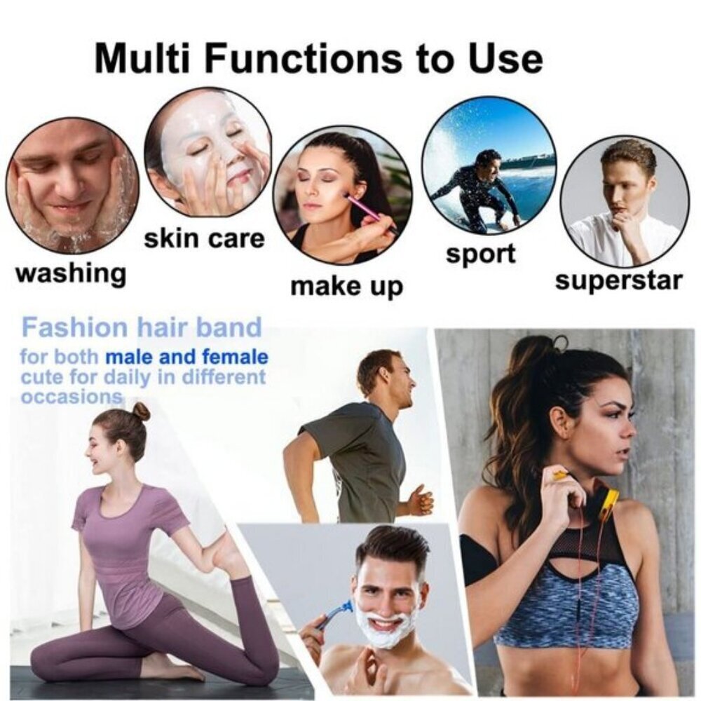 ⚡Men Z-New 1pcs Metal Fashion Unisex Wavy Outdoor Sport Simple Elastic Headbands - Picture 4 of 7